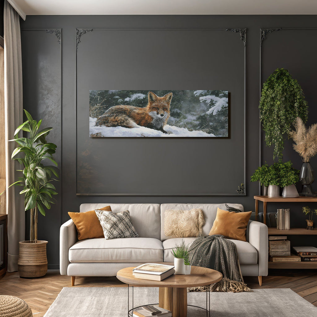 Roter Fuchs Im Schnee Malerei