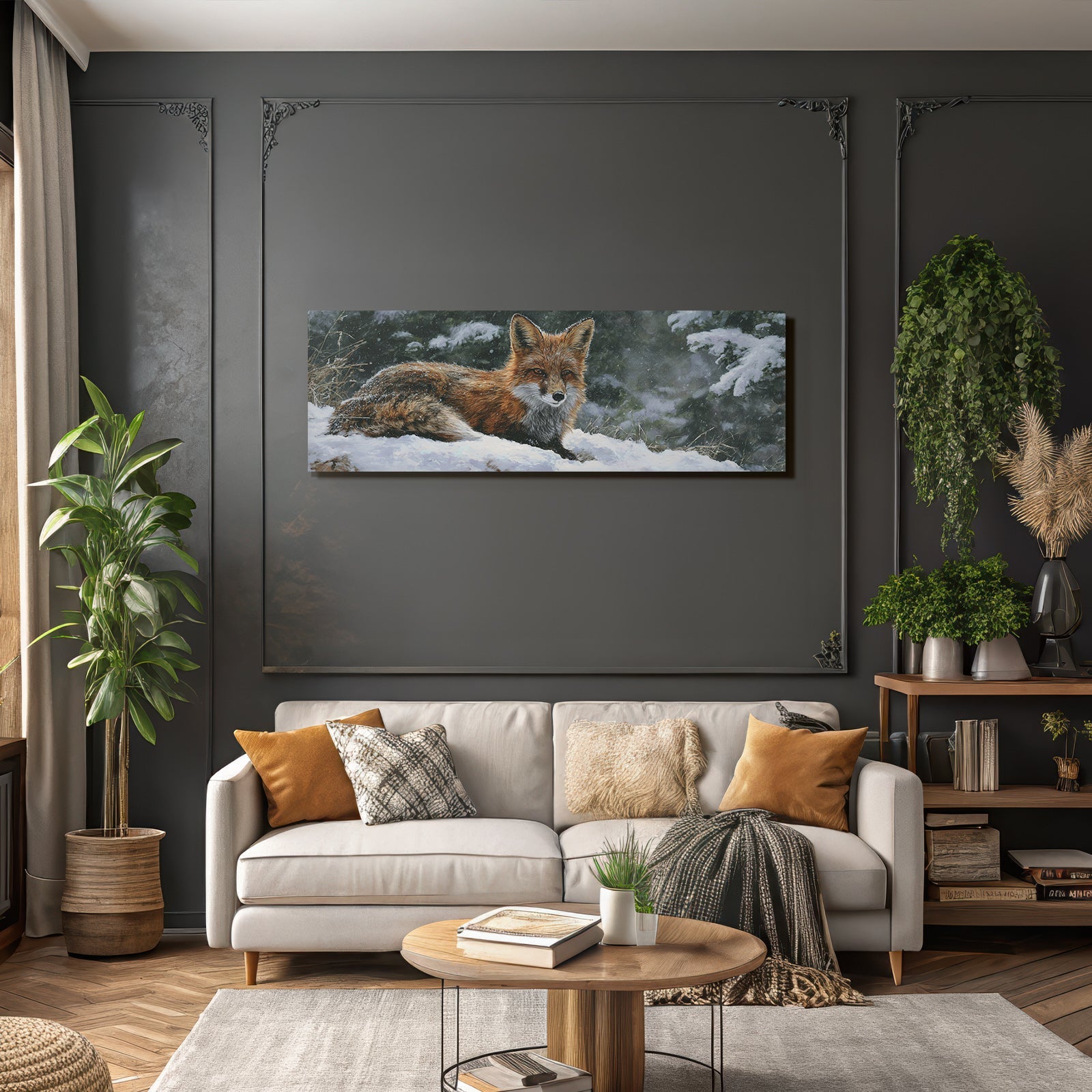 Roter Fuchs Im Schnee Malerei