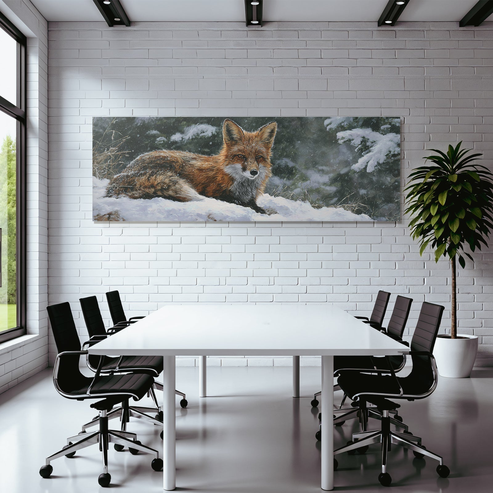 Roter Fuchs Im Schnee Malerei