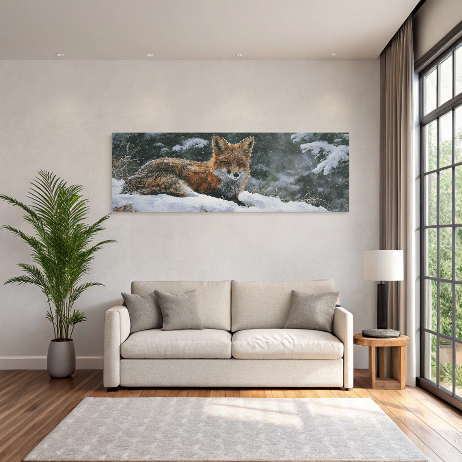 Roter Fuchs Im Schnee Malerei