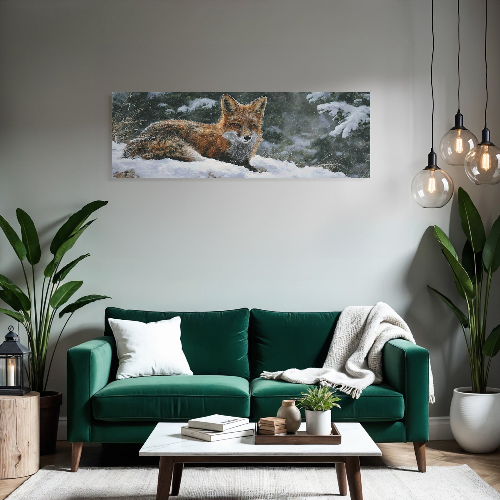 Roter Fuchs Im Schnee Malerei