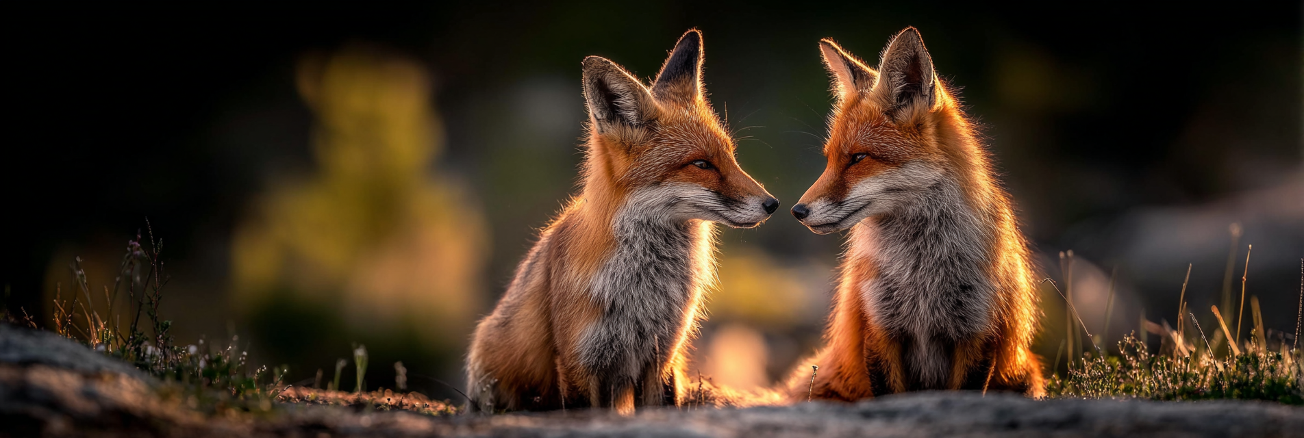 Zwei Roter Fuchs Im Natur Weise Lichtspiel Ausdrucksstarke Gestik | Fuechse | Tiere
