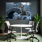 Fuchs Im Schneelandschaft Near Steinbrücke