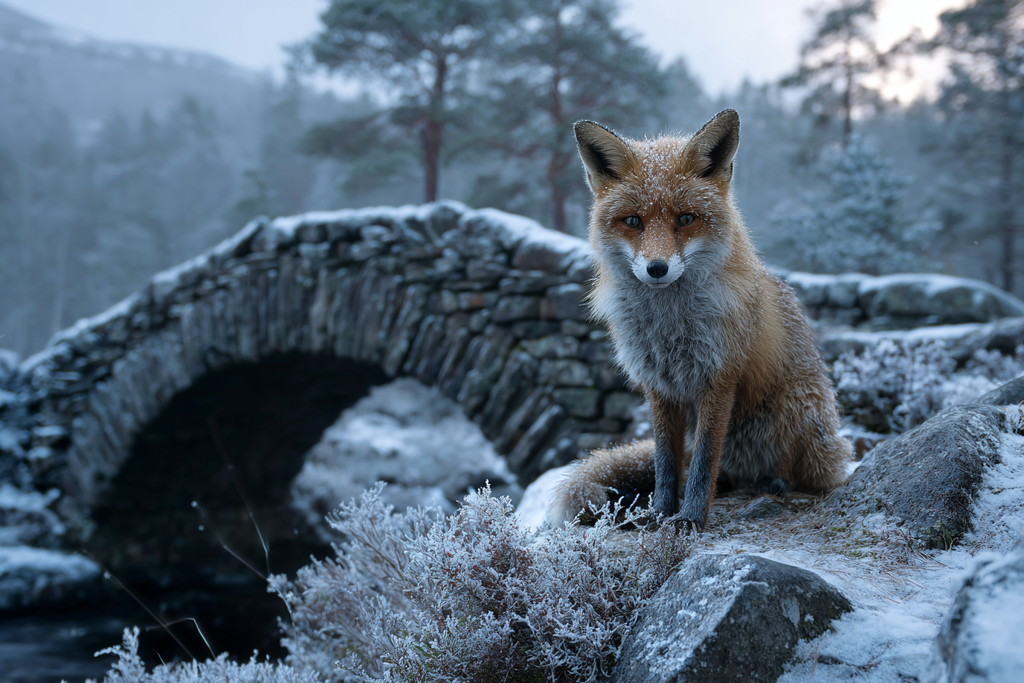 Fuchs Im Schneelandschaft Near Steinbrücke | Fuechse | Tiere