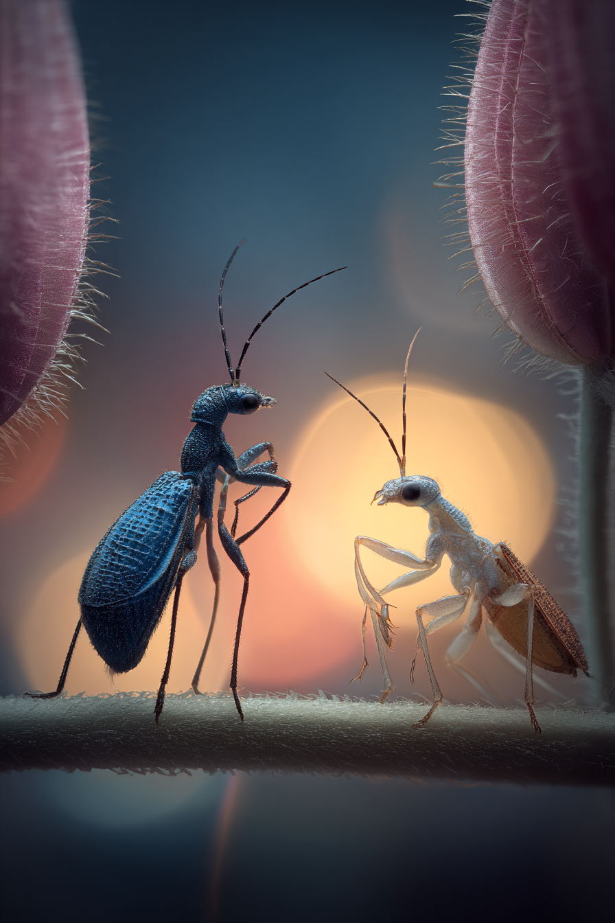 Blaü Insekt Und Weisse Insekt In Makrofotografie | Insekten und Amphibien | Tiere