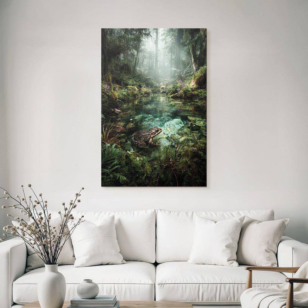 Friedlicher Wald Mit Frosch Am Klarenwasser