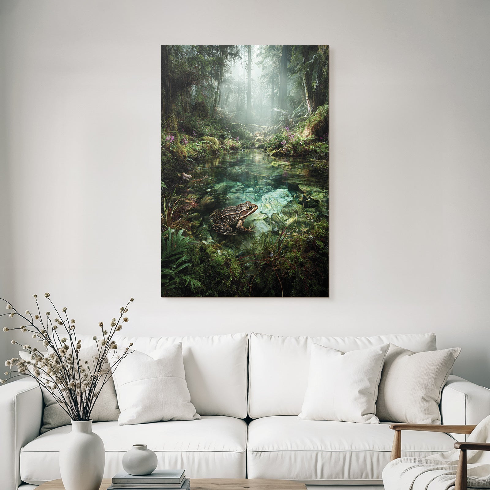Friedlicher Wald Mit Frosch Am Klarenwasser