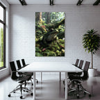 Frosch Im Wald Mit Moos Und Pflanzen