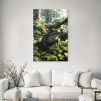Frosch Im Wald Mit Moos Und Pflanzen