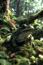 Frosch Im Wald Mit Moos Und Pflanzen | Insekten und Amphibien | Tiere