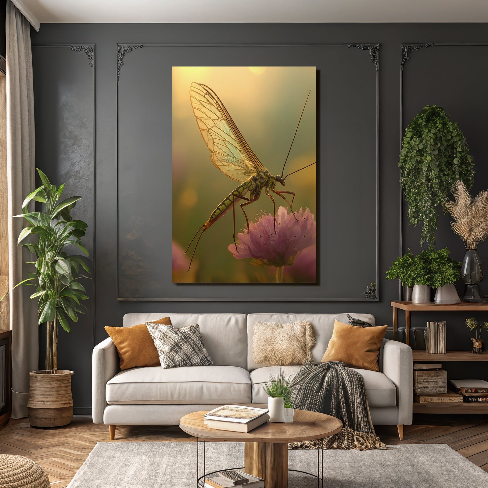 Insektenaufnahme Fliege Auf Rosa Blume