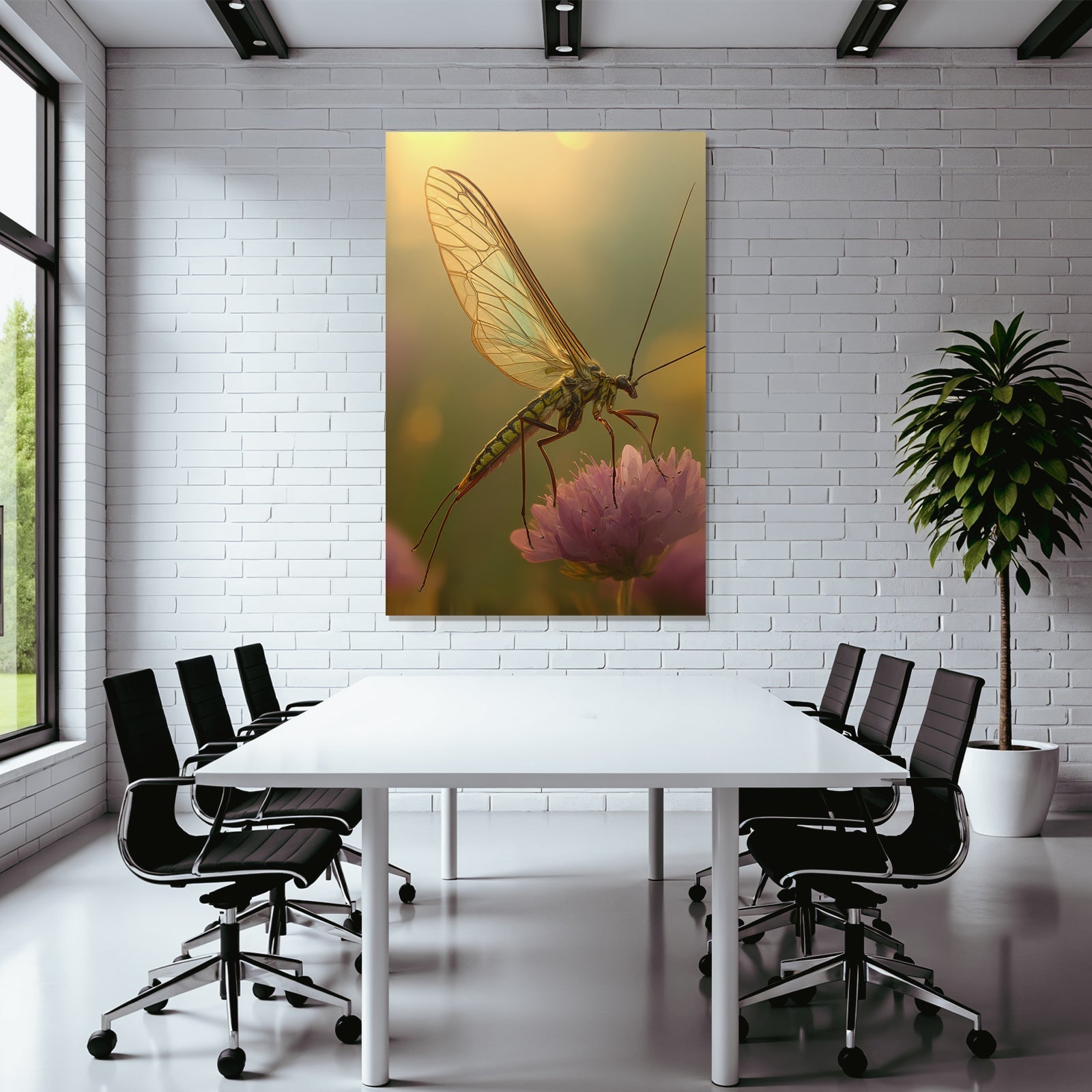 Insektenaufnahme Fliege Auf Rosa Blume