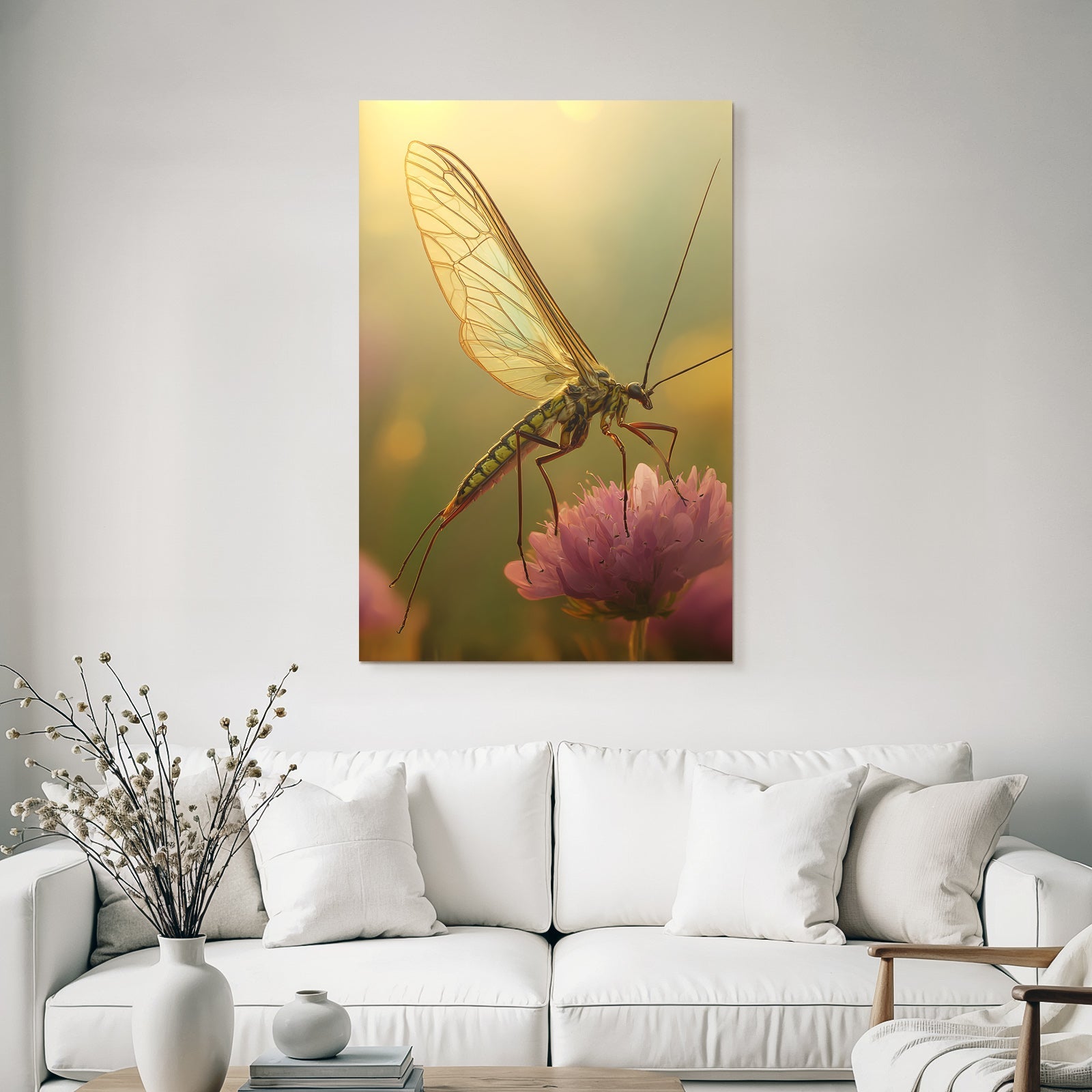 Insektenaufnahme Fliege Auf Rosa Blume