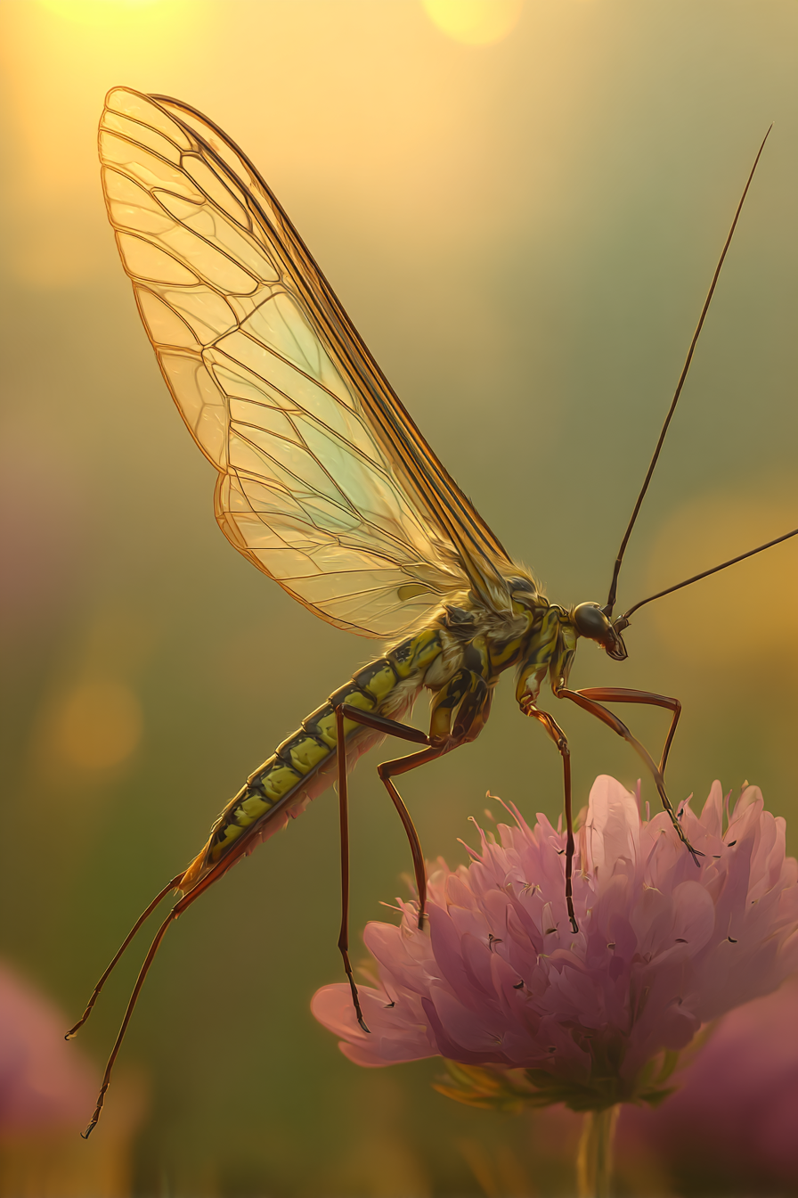 Insektenaufnahme Fliege Auf Rosa Blume | Insekten und Amphibien | Tiere