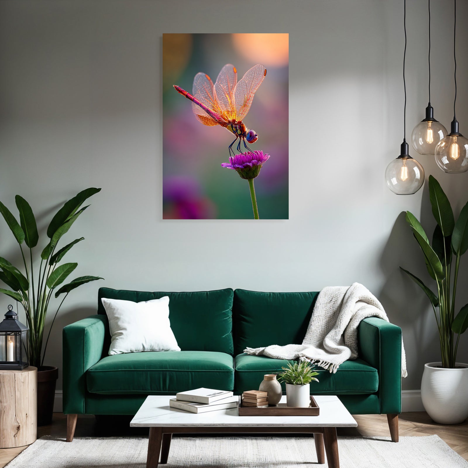 Libelle Auf Rosafarbenen Blume
