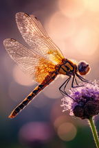 Makrofotografie Einer Libelle Auf Einer Blume | Insekten und Amphibien | Tiere