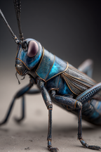 Nahaufnahme Einer Detailreichen Heuschrecke Mit Facettenaugen Antenne Und Metallischem Effekt | Insekten und Amphibien | Tiere