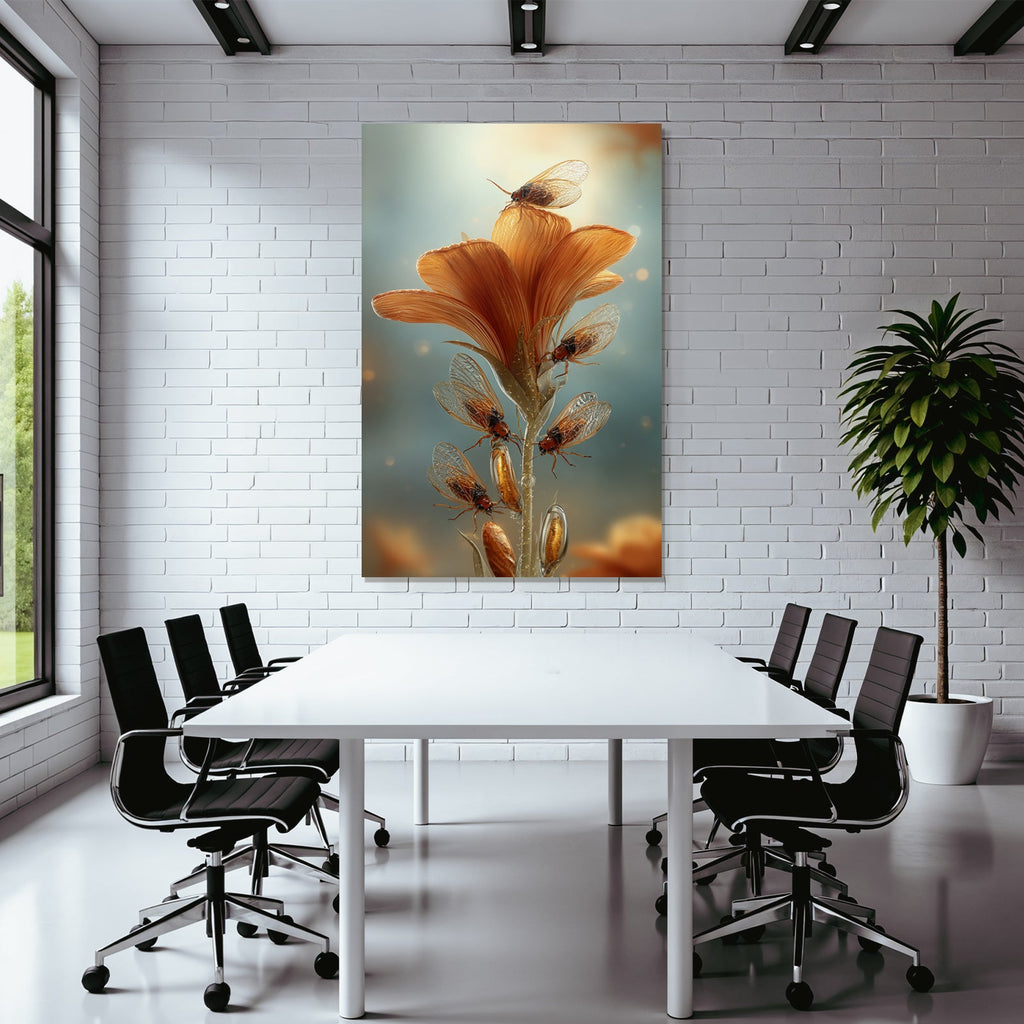 Orange Blume Mit Zikaden