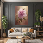 Pinkblume Mit Biene Nahaufnahme