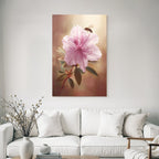 Pinkblume Mit Biene Nahaufnahme