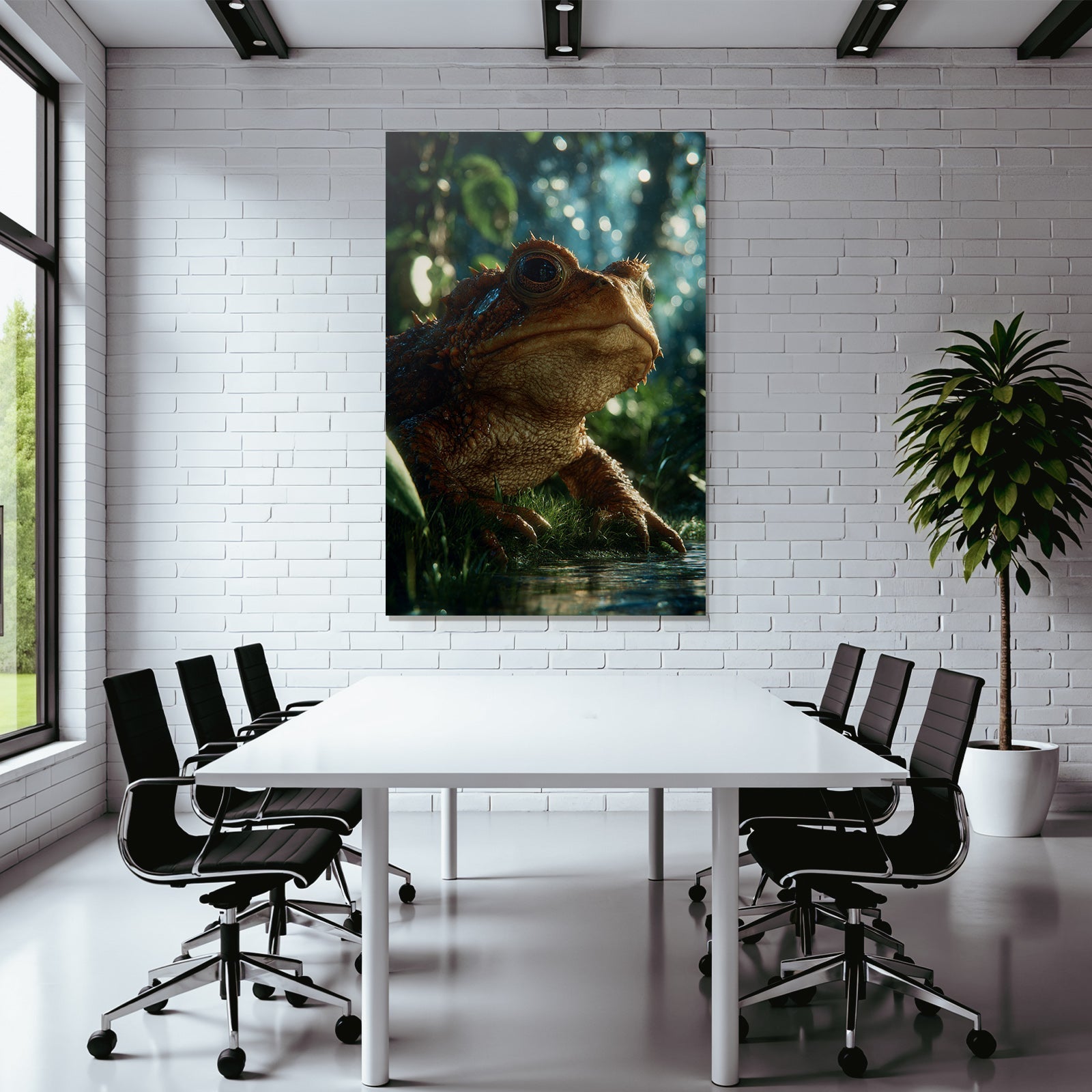Realistischer Frosch Oder Krote In Lushen Naturumgebung