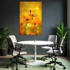 Zwei Libellen Auf Gelben Blumen Mit Warmem Orangen Hintergrund