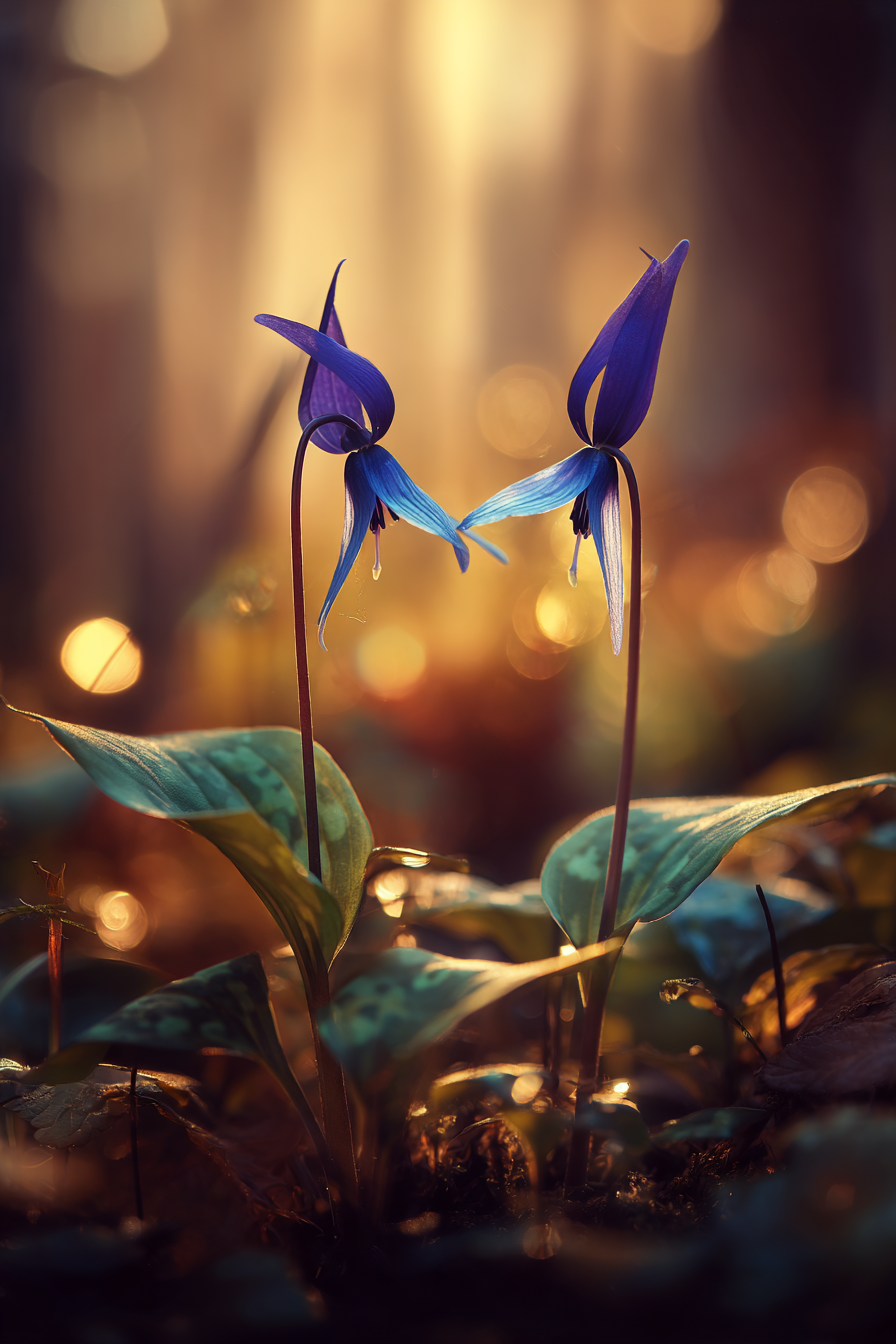Zwei Lila Blumen In Der Naturnahen Umgebung | Insekten und Amphibien | Tiere