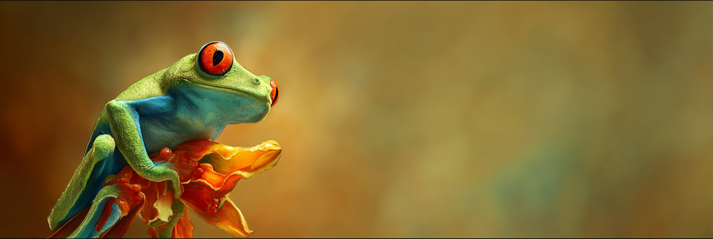 Bunter Baumfrosch Mit Grüner Haut Und Rote Augen Auf Blume | Insekten und Amphibien | Tiere