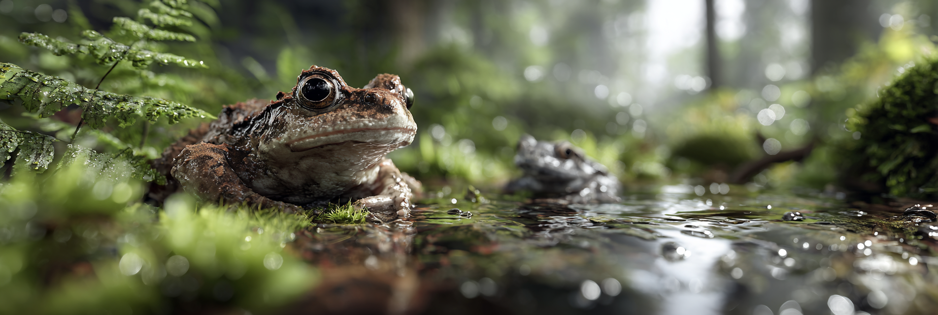Frosch Am Wasser Umgeben Von Üppigem Grün | Insekten und Amphibien | Tiere
