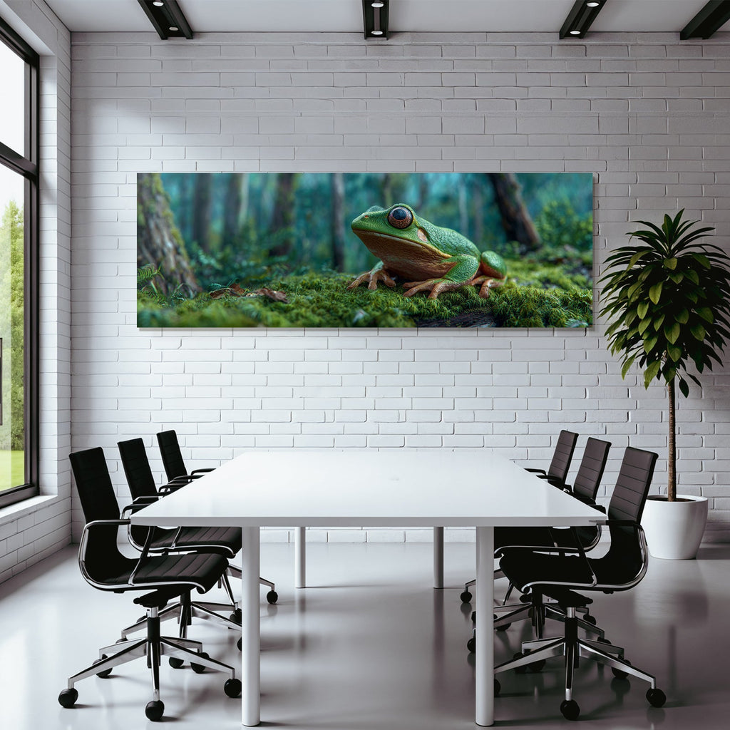 Frosch Auf Moos Im Wald