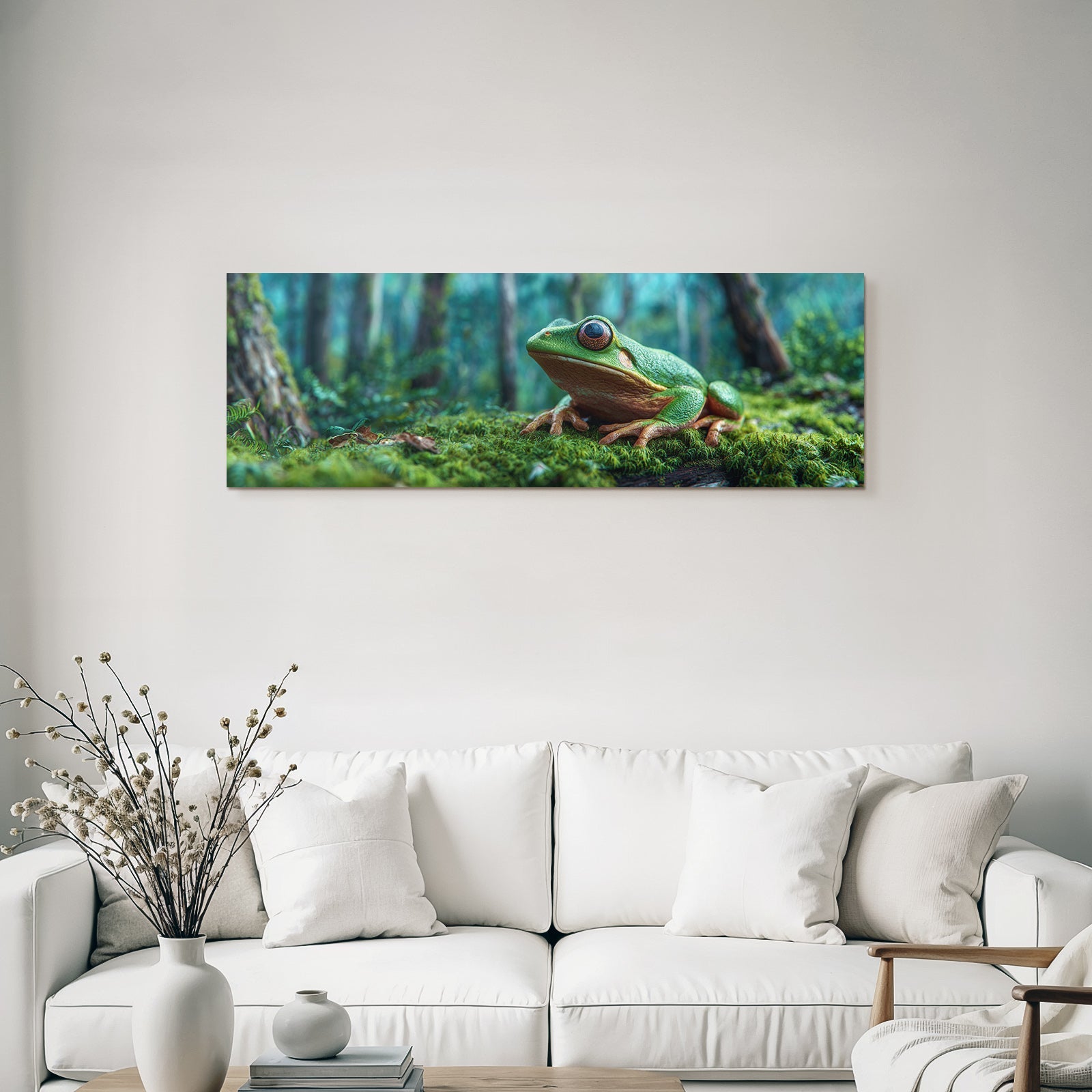 Frosch Auf Moos Im Wald