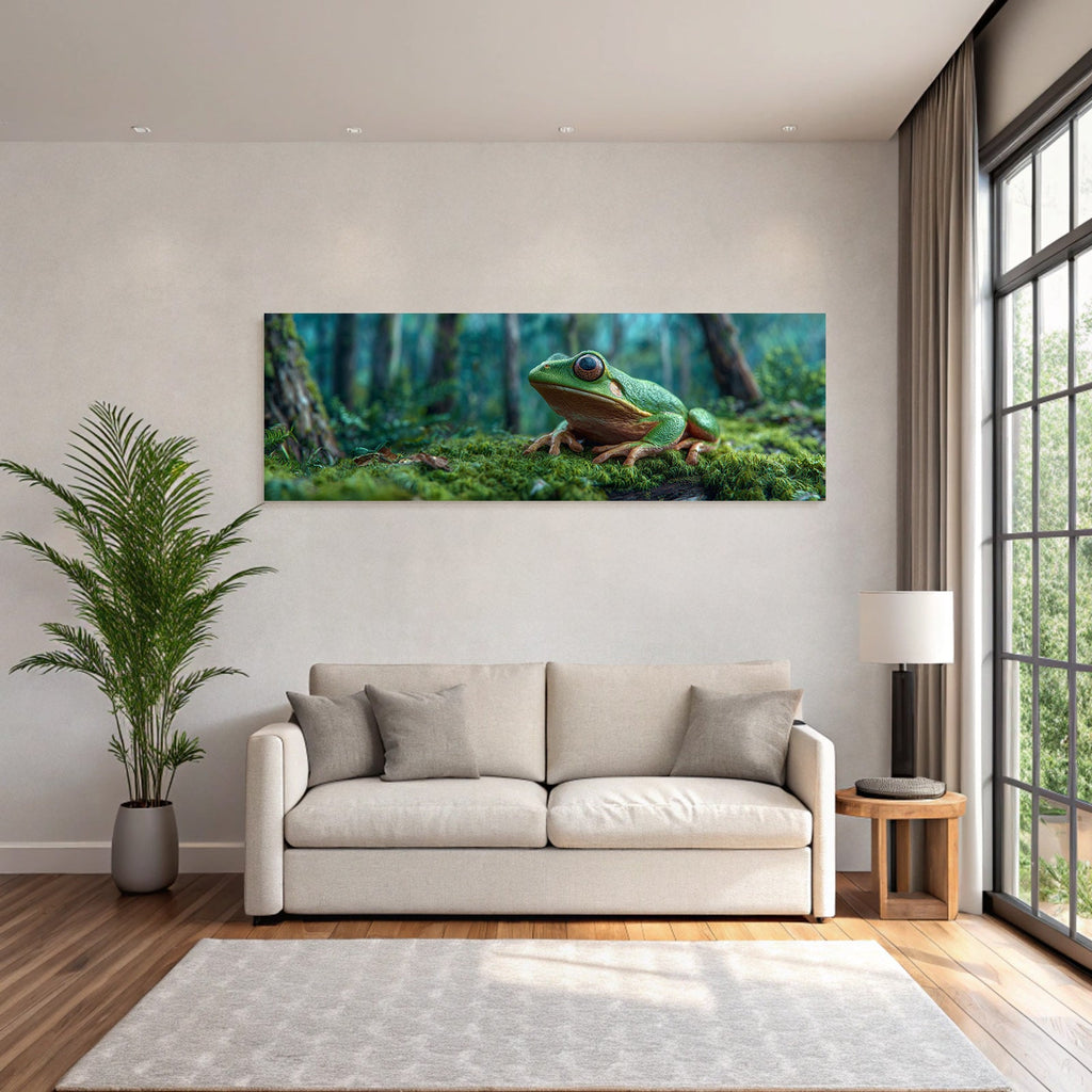 Frosch Auf Moos Im Wald
