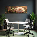 Grüner Frosch Auf Blatt Und Rosa Blume Im Traumhaften Licht