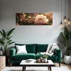 Grüner Frosch Auf Blatt Und Rosa Blume Im Traumhaften Licht