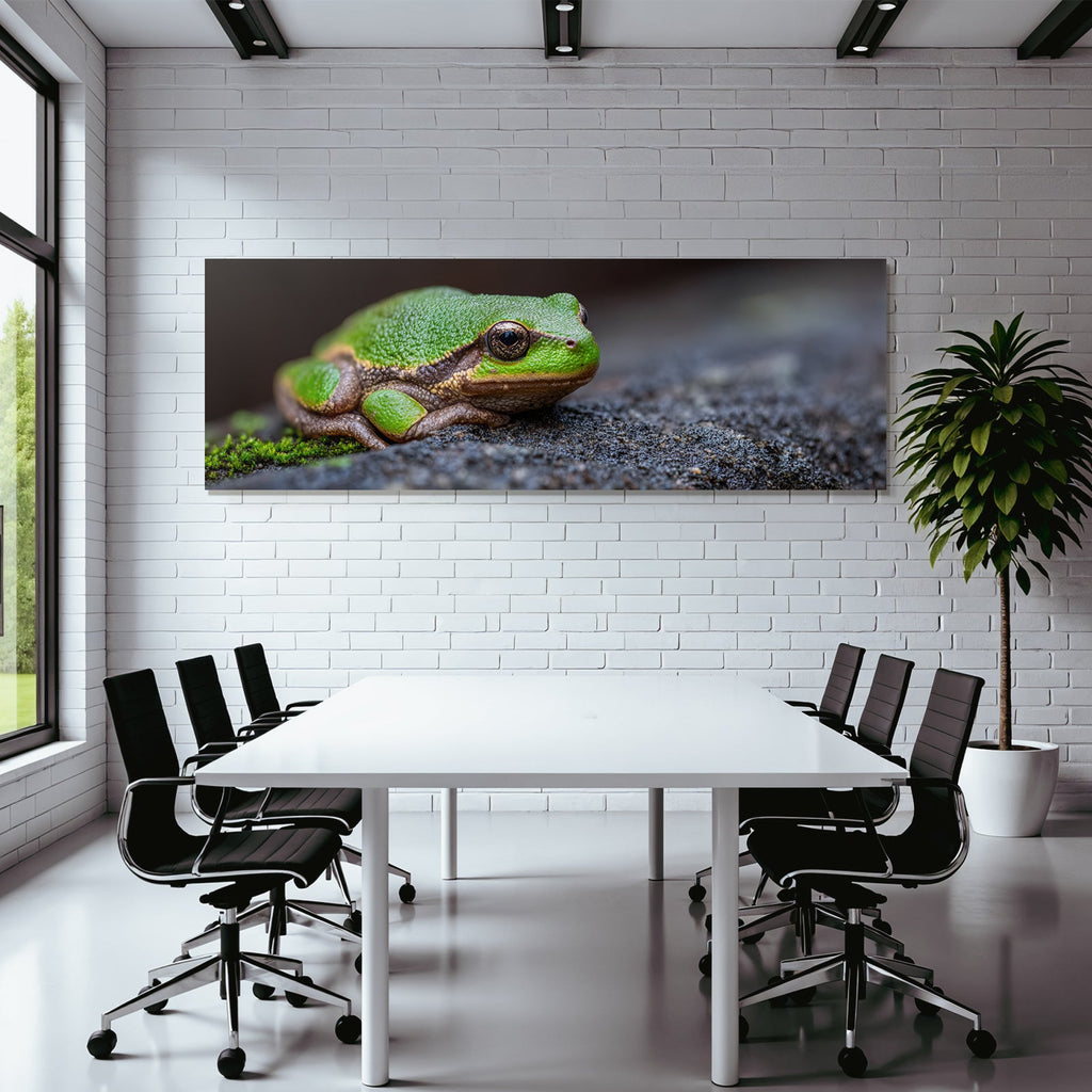 Grüner Frosch Naheaufnahme Texturierte Oberfläche