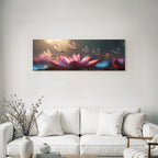 Dragonflies hover around a pink lotus flower
