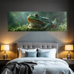 Nahaufnahme Eines Grünen Frosches In Waldumgebung