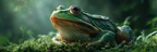Nahaufnahme Eines Grünen Frosches In Waldumgebung | Insekten und Amphibien | Tiere
