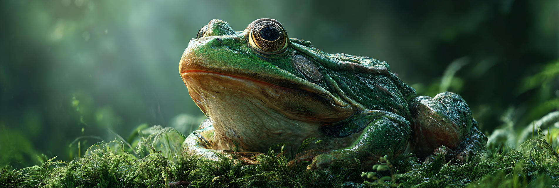 Nahaufnahme Eines Grünen Frosches In Waldumgebung | Insekten und Amphibien | Tiere
