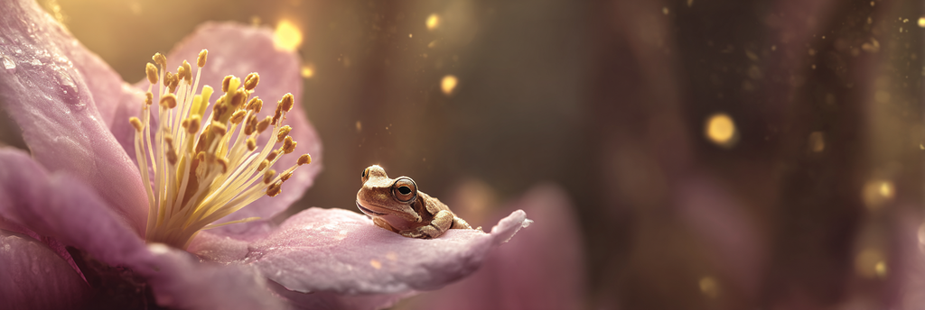 Nahaufnahme Eines Kleinen Frosches Auf Einer Blütenblatt | Insekten und Amphibien | Tiere