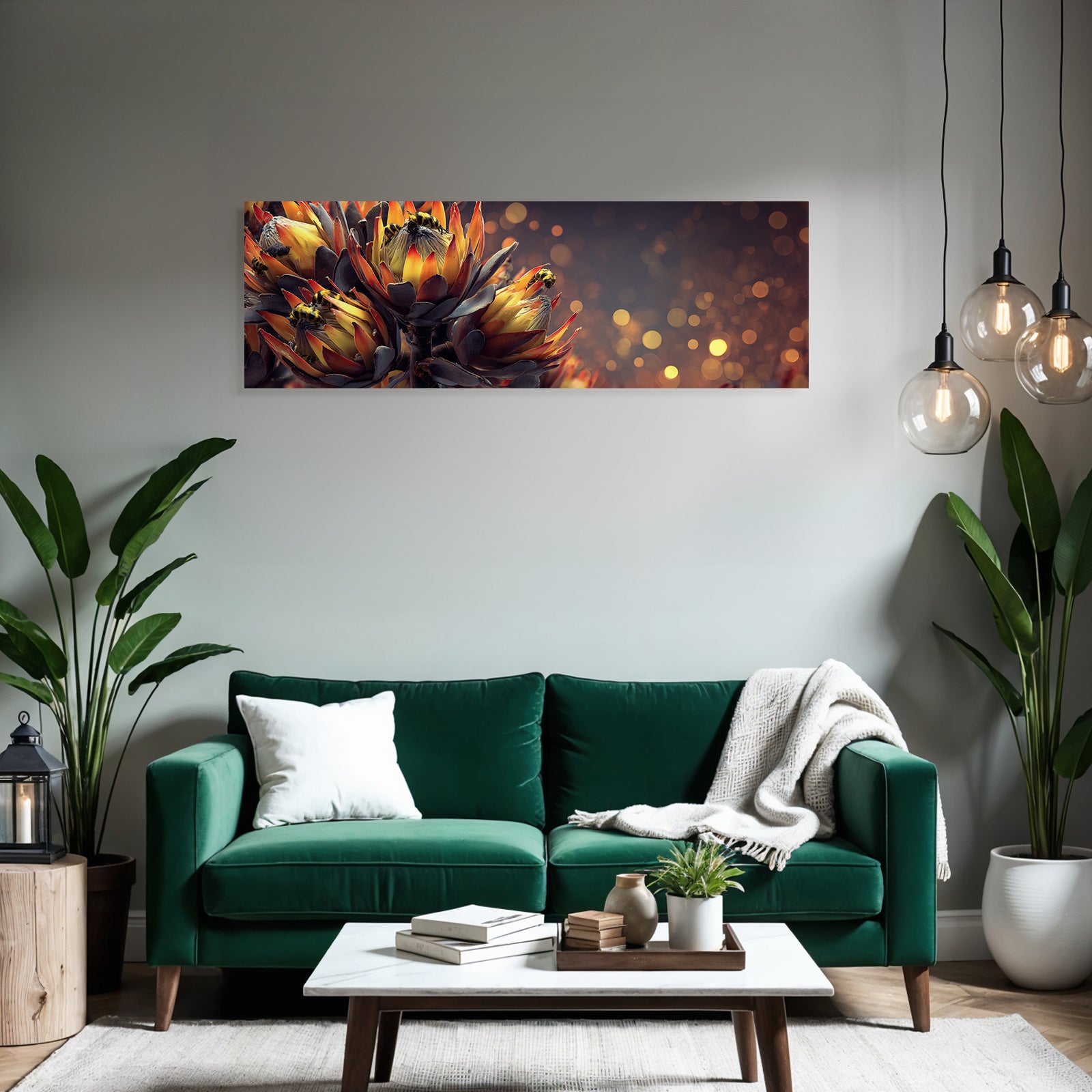 Nahaufnahme Vibranter Blumen Mit Bienen Und Bokeh Hintergrund