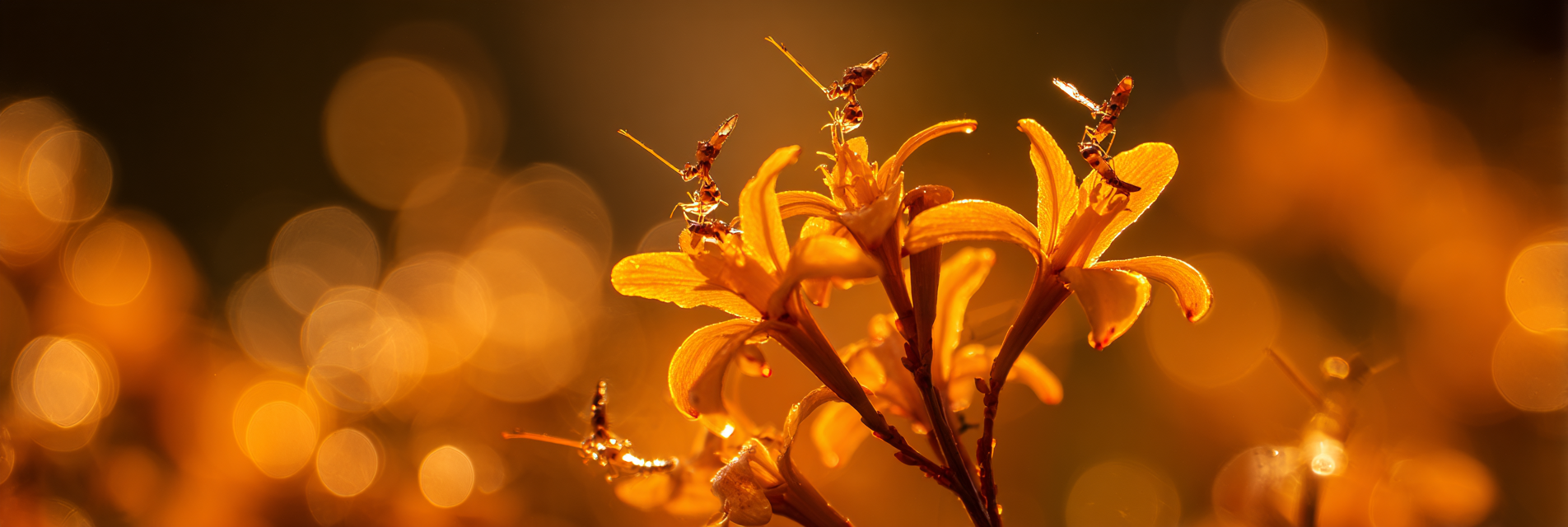 Nahaufnahme Von Gelben Oder Orangen Blumen Im Unscharfen Hintergrundjpg | Insekten und Amphibien | Tiere