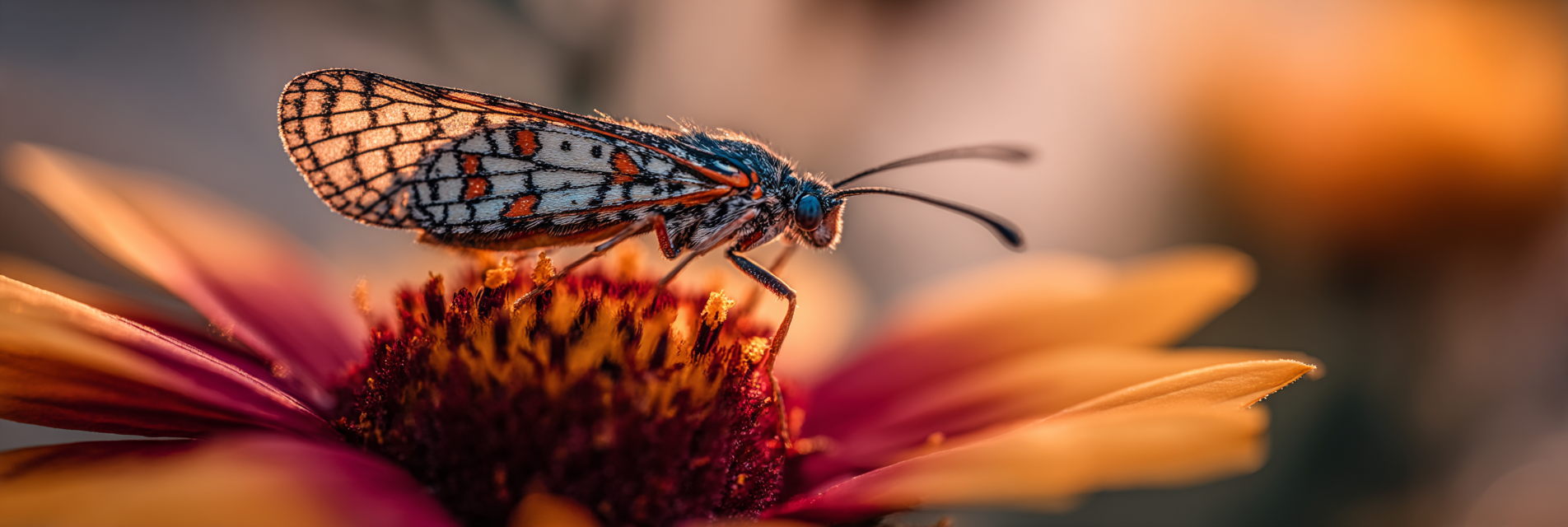 Naheaufnahme Eines Schmetterlings Oder Motte Auf Einer Blume | Insekten und Amphibien | Tiere