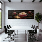 Wasserlandschaft Mit Rosafarbener Seerose Und Biene