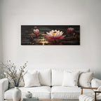 Wasserlandschaft Mit Rosafarbener Seerose Und Biene