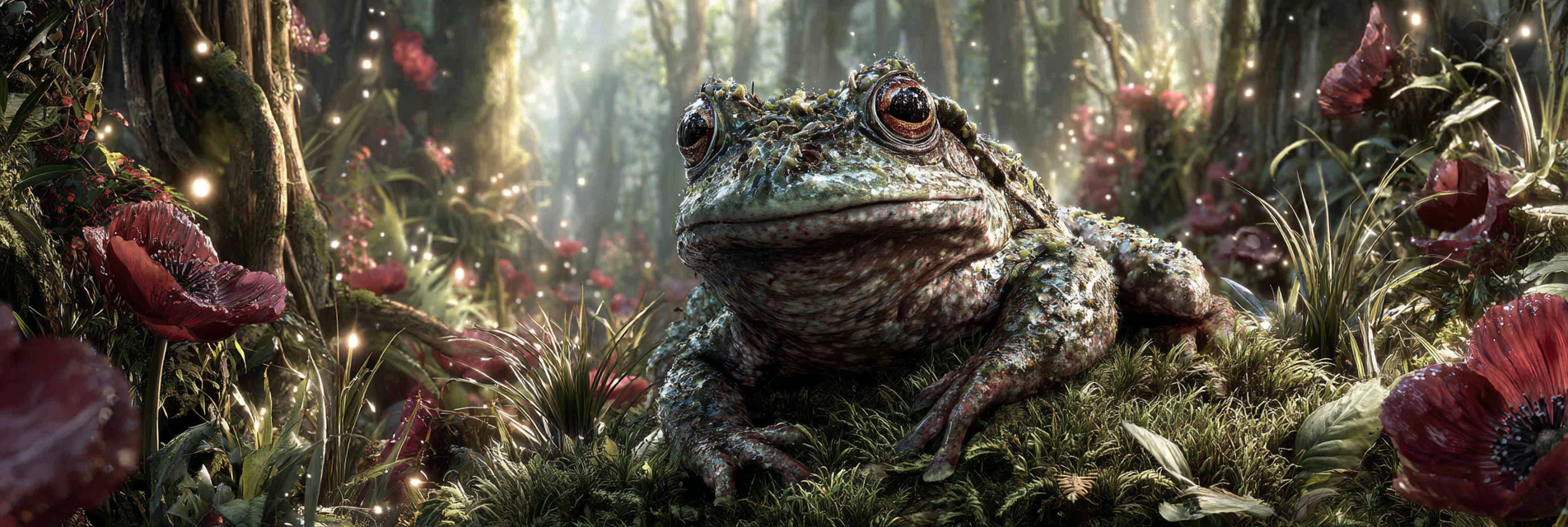 Detaillierter Frosch Auf Moos In Einem Magischen Wald | Insekten und Amphibien | Tiere