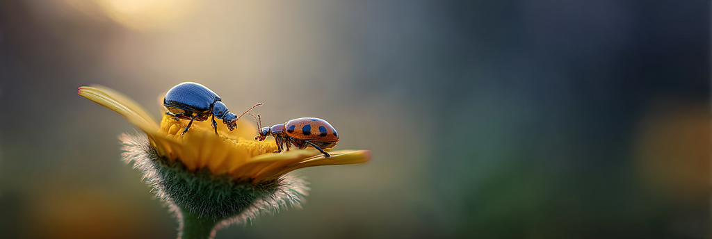 Zwei Käfer Auf Einer Gelben Blume | Insekten und Amphibien | Tiere