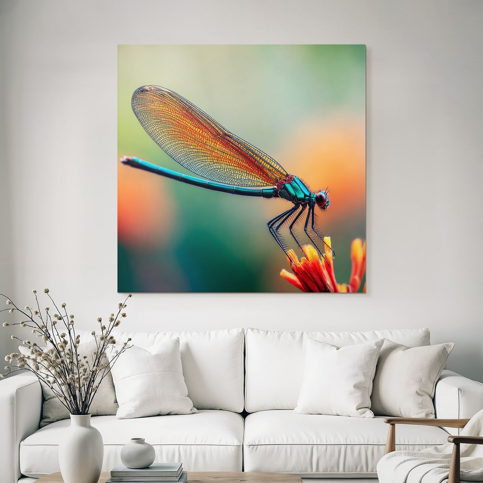 Detailaufnahme Von Einer Libelle Auf Einer Blume
