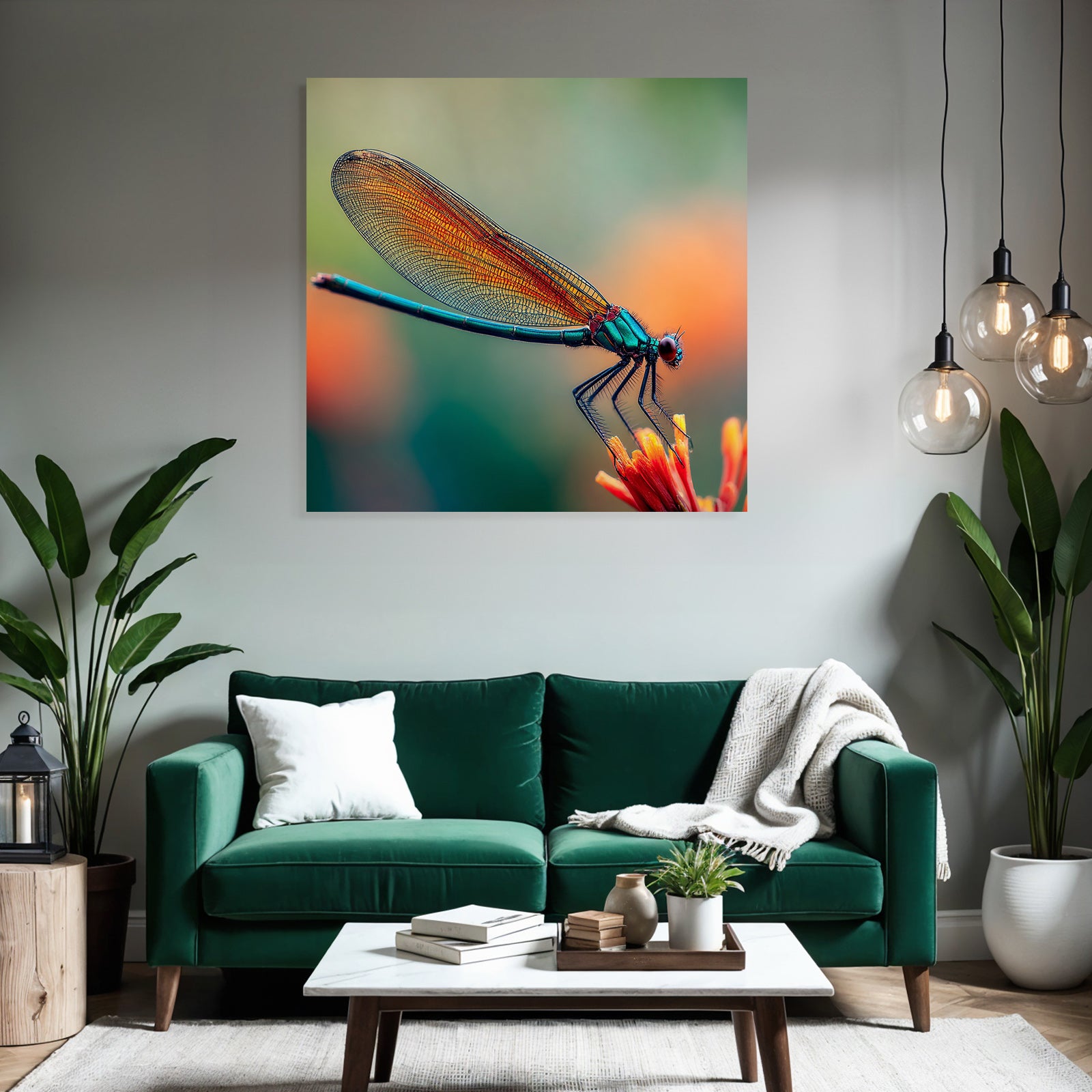 Detailaufnahme Von Einer Libelle Auf Einer Blume