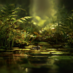 Friedlicher Teich Mit Frosch Und Lichtdurchfluteter Natur | Insekten und Amphibien | Tiere